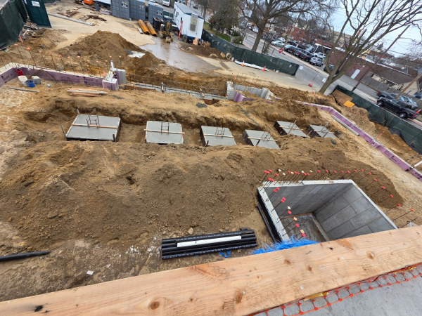 foundation in a construction site
