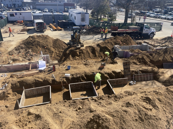 foundation groundwork in construction site