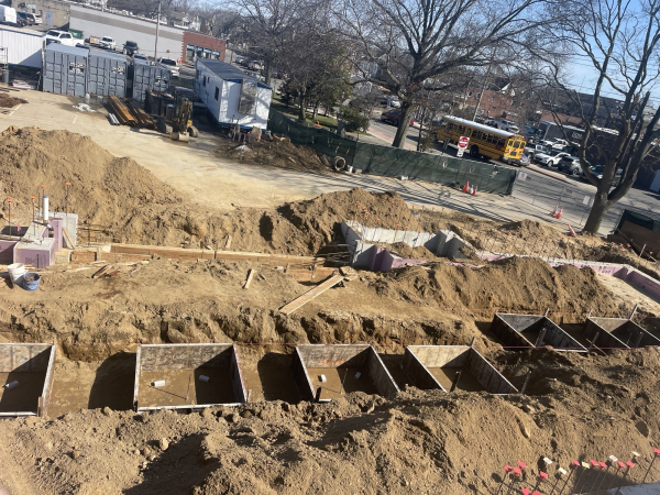 laying foundation in construction site