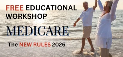 picture of two people on the beach and information about the medicare lecture
