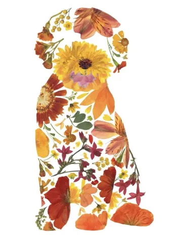 Pressed Flower Pet Silhouette