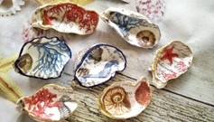 Decoupage oyster shells