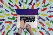 Person using laptop computer